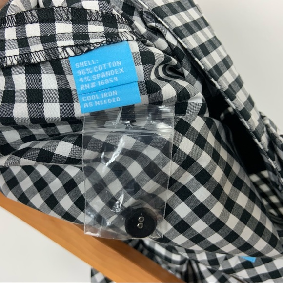 J. Mclaughlin Gingham Shorts Sz 6 Black White - Picture 6 of 7